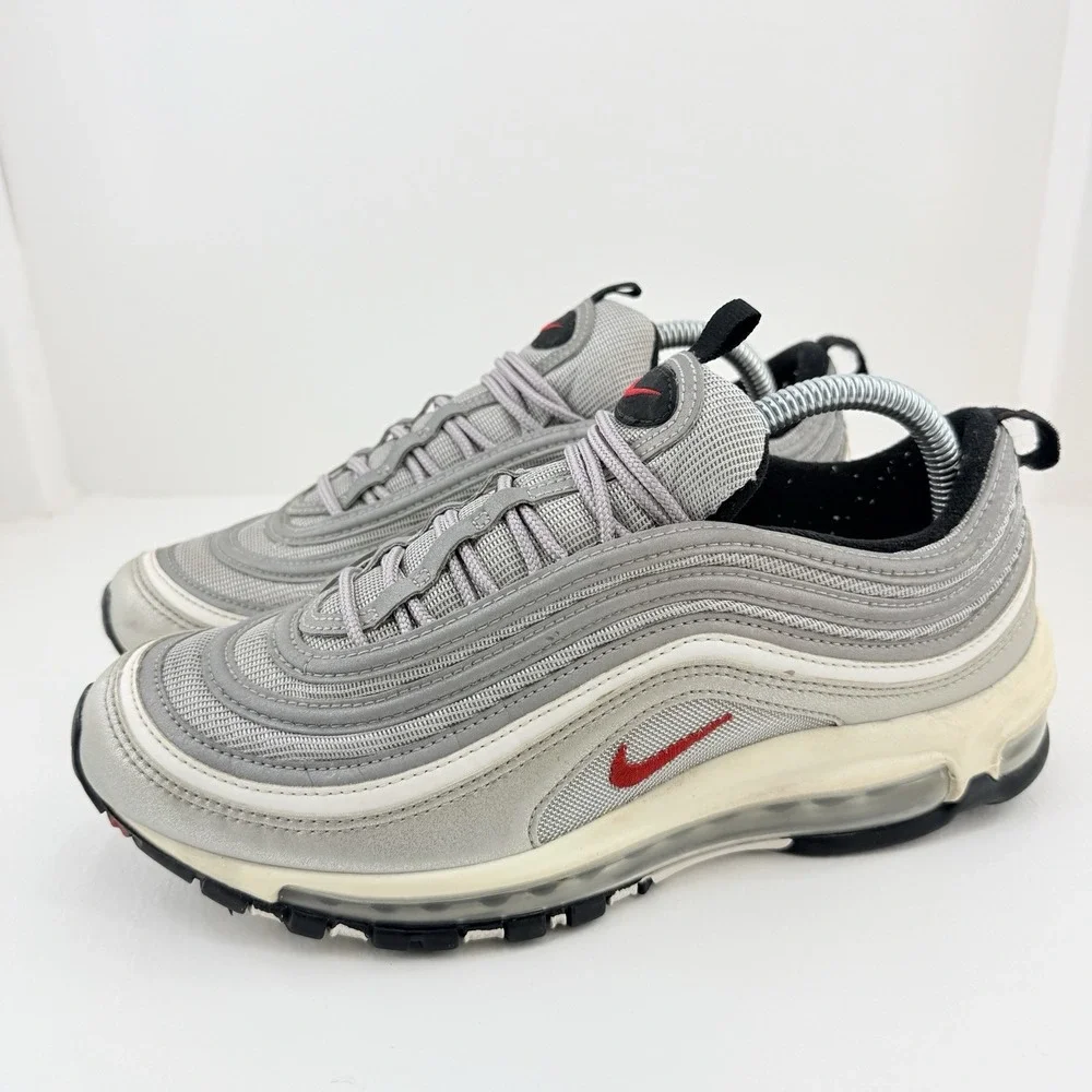 Nike Air Max 97 Silver Grey Red 844421-001 Mens 8.5 UK 7.5 EU 42 Sneakers